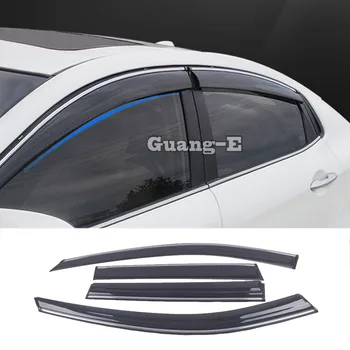 Peugeot 2008 2014 2015 2016 2017 için Styling Kapak Dedektörü Sopa Lamba Plastik pencere camı Rüzgar Visor Yağmur / Güneş koruyucu havalandırma 4 adet