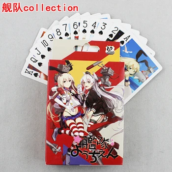 Japon tarzı Anime Kantai Koleksiyonu Poker Kartları Oyuncak Cosplay Kurulu Oyun Kartları Kutusu Koleksiyonu Hediye