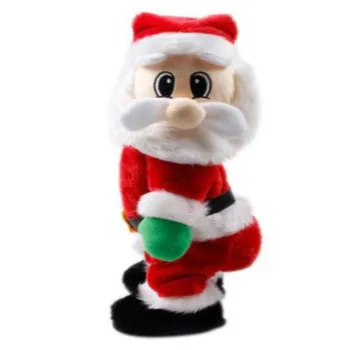 Elektrikli müzikli oyuncak Noel Baba Bebek Twerking Şarkı Noel Dekorasyon Ev için Noel Kolye Noel Yeni Hediye Dans