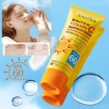 Güneş Koruyucu Krem Spf 60 + Koruyucu Güneş Yüz beyazlatıcı krem C Vitamini Güneş Kremi Ter Geçirmez Su Geçirmez Cilt Koruma