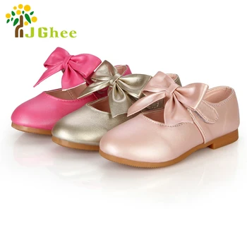 J Ghee Yeni Bahar Yaz Sonbahar Çocuk Ayakkabı Kız Ayakkabı Prenses Ayakkabı Moda Çocuk Tek ayakkabı Yay-düğüm gündelik ayakkabı