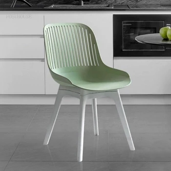 İskandinav yemek sandalyeleri Mutfak Basit ev mobilyası Geri Tasarımcı Plastik Sandalye Yaratıcı Kahve Dükkanı tekli koltuk