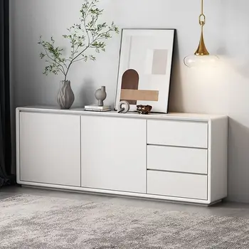 Modern minimalist, minimalist, saf beyaz büfe dolabı, büyük kapasiteli oturma odası depolama dolabı, minimalist ev duvar hi