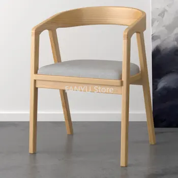 Iskandinav Ahşap yemek sandalyeleri İskandinav Minimalist Ev yemek sandalyeleri Balkon Makyaj Sillas De Comedor Ev Mobilyaları WZ50DC