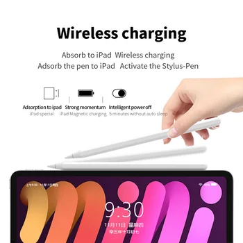 Apple kalem 2nd nesil Stylus kablosuz şarj ile iPad için tilt aktif stylus palmiye reddi kalem