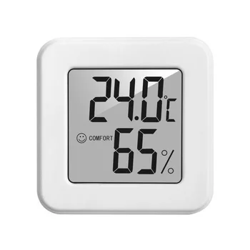 1 ADET Beyaz Mini Elektronik Sıcaklık ve Nem Ölçer araç termometresi Gülen Yüz Ekran Buzdolabı Termometre