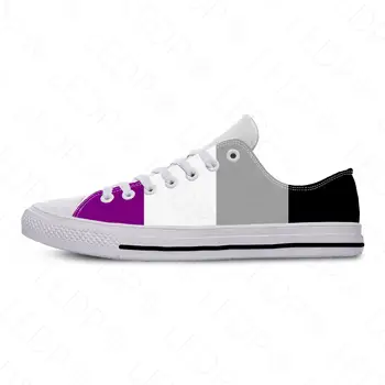 Ace Aro Aromantıc Aseksüel Aseksüellik Gurur Bayrağı Rahat Bez Ayakkabı Düşük Üst Nefes Hafif 3D Baskı Erkekler Kadınlar Sneakers