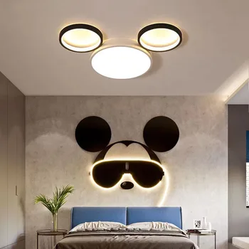 Modern Led avize aydınlatma parlaklık Mickey tavan ışıkları çocuk odası tavan lambası kız yatak odası bebek kreş karikatür avizeler