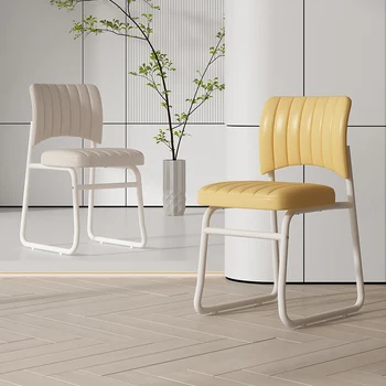 Beyaz Restoran Modern yemek sandalyeleri Mutfak Ofis İskandinav Eğlence Çelik Salon yemek sandalyeleri Kabuk Arkalığı Şezlong Mobilya