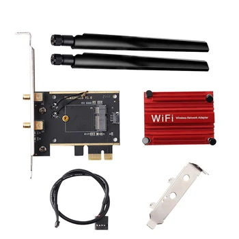 M. 2 PCI Express Kablosuz Adaptör Dönüştürücü NGFF M. 2 WiFi Bluetooth Kartı İle 6DB Anten AX200 9260 8265 8260 M. 2 Kart