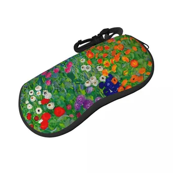Gustav Klimt Yatay Gözlük Durumda Yazlık Bahçe Baskı Sevimli Seyahat Güneş Gözlüğü Kılıfı Erkek Kadın Zip Gözlük Kutusu