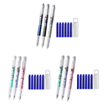 Mavi İmza 3x Kalem Değiştirilebilir Mürekkep Kesesi 6x Emici Pürüzsüz Yazma Araçları Çocuklar