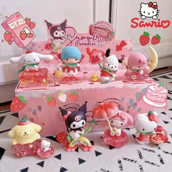 Sanrio Kawaii Hellokitty Cinnamoroll Şekil Gizemli Kutu Melodi Kuromi Aksiyon Figürleri Anime Kız Pochacco Heykeli Bebekler Oyuncaklar