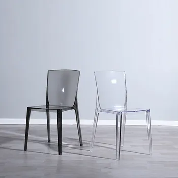 İskandinav Ev yemek sandalyeleri Kristal Şeffaf Plastik Sandalye Soyunma sandalye ışığı Lüks yemek sandalyeleri Pembe Sandalye