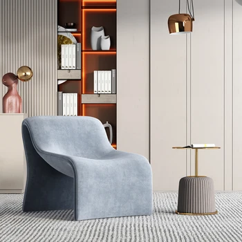 İtalyan Çok Basit Kanepe Sandalye Otel Villa Oturma Odası Resepsiyon Tasarımcı Yaratıcı Flanel Eğlence Mobilya