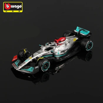 Bburago 1: 43 2022 F1 Mercedes-AMG Takımı W13 #44 Hamilton son # 63 Russell Formula Bir Simülasyon Alaşım SuperCar Model Oyuncaklar