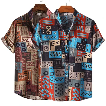 Erkek havai gömleği 2023 3D Baskılı Kısa Kollu Şifon Gömlek Plaj Tatil Üst Yaz Büyük Boy erkek Giyim erkek Hawaii