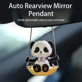 Araba Kolye Sevimli Salıncak Panda Kolye Canlı Zarif dikiz aynası Asılı Süsleme Oto Dekorasyon