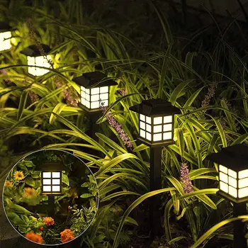 Çin tarzı Güneş Enerjili dış mekan LED lambası Küçük Ev Rahat Avlu ışıkları Beyaz/Sıcak / RGB aydınlatma bahçe dekor için