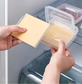 1 ADET Tereyağı Peynir Saklama Kutusu Taşınabilir Buzdolabı Meyve Sebze Taze tutma Organizatör Kutusu Şeffaf Peynir Konteyner