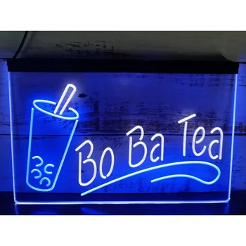 Bo Ba Çay Dükkanı Çift Renkli LED Neon Burcu