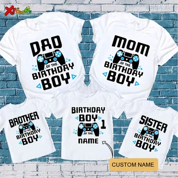 Aile doğum günü tişörtleri Eşleştirme kıyafetler doğum günü çocuğu parti giysileri Aile Eşleştirme T Shirt Tees Özel Ad Kıyafet oyunu Gömlek
