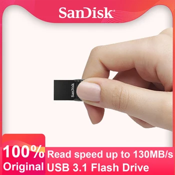 SanDisk CZ430 Mini Flash usb sürücü 3.1 256GB Süper Kalem Sürücü 16GB 32GB 64GB 128GB Bellek sopa 130 mb / s'ye kadar Yüksek Hızlı Pendrive
