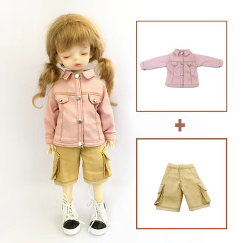 Moda Kız Denim Ceket Uzun Kollu Ceket Rahat Şort 12 İnç Kadın oyuncak bebek giysileri Barbie 30cm Bjd 1/6 Bebek Aksesuarları