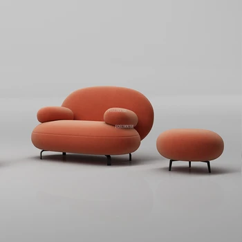 Italyan Kumaş oturma odası kanepeleri İskandinav Tasarımcı Tek Kanepe Lüks ev mobilyası Küçük Daire Tembel Balkon kanepe sandalye
