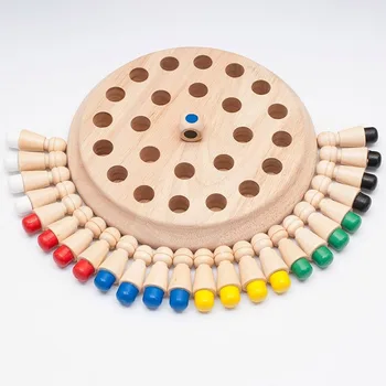 Çocuklar Ahşap Hafıza Maç Sopa Satranç Oyunu Eğlenceli Blok Kurulu Oyunu Eğitici Renk Bilişsel Yetenek Oyuncak Çocuklar için