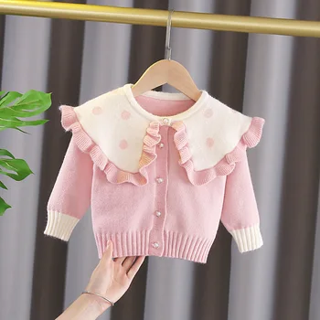 Bebek Kazak Kız Sonbahar Kış Kazak Örme Hırka Ceket Bebek Ceket Kız Kazak Toddler Kız Elbise Çocuk Giyim