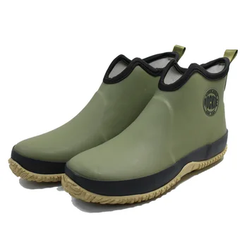 2023 Erkekler yarım çizmeler Yağmur Balıkçılık rahat ayakkabılar Su Geçirmez Erkek Kauçuk Kış Şef İş Wellies Ayakkabı erkek Botları Erkek