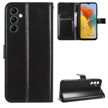 Samsung Galaxy M14 5G Flip Case Cüzdan Manyetik Lüks deri kılıf Samsung Galaxy M14 M 14 SM-M146B Telefonu Çanta Kılıf