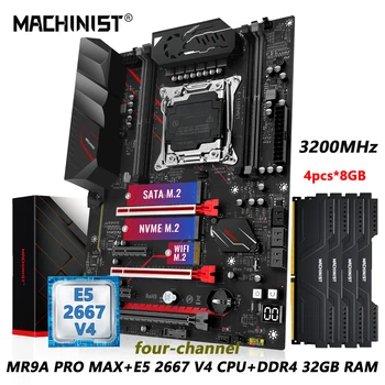 MAKİNİST MR9A pro MAX X99 Anakart LGA 2011-3 Seti Kiti Xeon E5 2667 V4 CPU işlemci DDR4 RAM 4 * 8GB 3200MHz Bellek NVME M. 2