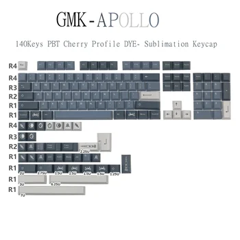 GMK Apollo PBT Klavye 140 Tuşları Kiraz Profili BOYA Süblimasyon Kişiselleştirilmiş ISO Girin Çapraz Anahtarı Mekanik Klavye
