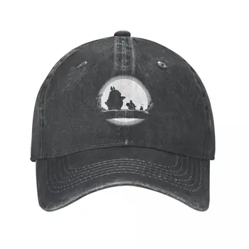 Retro Mehtap Uçuş Hakuna Totoro Beyzbol Şapkası Erkek Kadın Sıkıntılı Denim Snapback Şapka