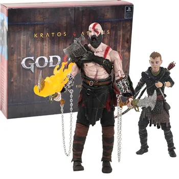 NECA God of War Kratos Atreus Ultimate Action Figure Koleksiyon Model Oyuncak doğum günü hediyesi Çocuklar için 2 Paket