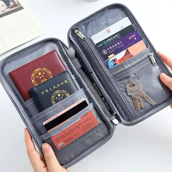 Su geçirmez Seyahat Organizatör Çantası Pasaport Çantası Taşınabilir Belge kart çantası