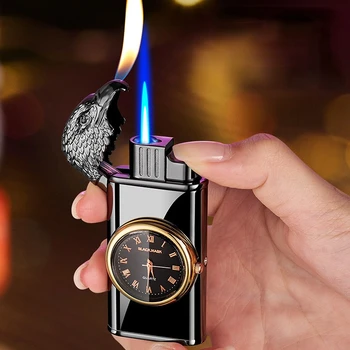 kabartmalı kartal çift yangın arama çakmak çift yangın anahtarı rüzgar geçirmez bütan çakmak erkek sigara aksesuarları high-end hediyeler