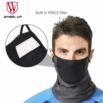 WHEEL UP Kış Erkekler Bisiklet Maskesi PM2. 5 Filtre Nefes Rüzgar Geçirmez Ve Sıcak Yarım Yüz Bisiklet Eşarp Bisiklet Polar Yüz Maskesi