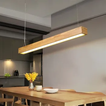 Iskandinav Modern Led ahşap kolye ışıkları mutfak ofis yatak odası asılı ışıklar katı ahşap ev dekor yemek odası kolye ışıkları