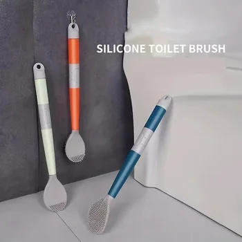 Temizleme Aracı Sıvı Tuvalet Fırçası Ev Hiçbir Ölü Açı Yıkama Tuvalet Temizleme Fırçası Ultra-İnce Silikon Dil Duvar Asılı