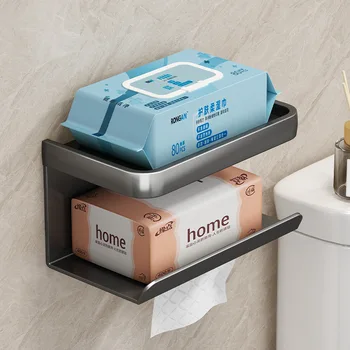 Tuvalet kağıdı Kutusu Raf Duvara monte Tuvalet kağit kutu Banyo Punch - ücretsiz rulo kağıt havlu tutucu Ev kağıt rulo tutucu