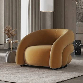 Kumaş Modern Oturma Odası kanepe yastığı Recliner Avrupa İtalyan Tasarımcı Salonu Tembel kanepe Sandalye Muebles De Salon mobilyaları