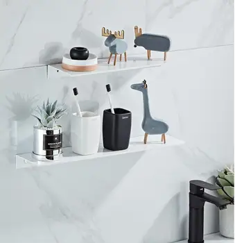 Beyaz banyo rafı raf banyo tuvalet masası dresser tutucu uzay alüminyum malzeme