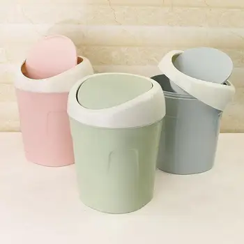 Plastik Mini Masaüstü çöp kutusu Ev Mutfak çöp tenekesi Haddeleme Kapak Çöp Kovası çöp sepeti Masa Ev Ofis Masası Çöp Kovası