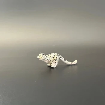 PVC şekil bebek modeli oyuncak küçük çalışan kar leoparı baskısı tükenmiş