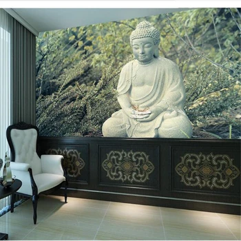 wellyu Özel duvar kağıdı Tay açık Buda taş meditasyon duvar kağıtları ev dekor papel de parede 3d para sala behang