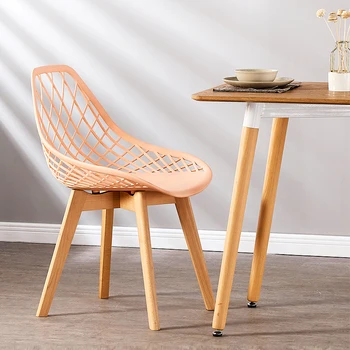 İskandinav Yemek Sandalyesi Minimalist Sandalye Ev Arkalığı Tabure Boş Sandalye katı ahşap Plastik Masa Sandalye Müzakere Masa ve