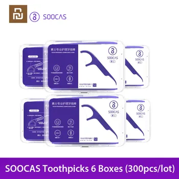 Stokta Youpin Soocare Diş Foss Pick Diş Diş Kürdan Sopa Ağız Bakımı Ergonomik Tasarım FDA Test Gıda Sınıfı 50 adet / kutu